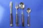 Preview: Bronzebesteck mit Rosenholz Griffen für 6 Personen 24 Teile Thailand im Holzkoffer