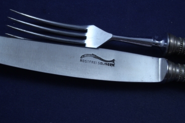 Besteck mit Bakelit Griffen 6 Messer + 6 Gabeln