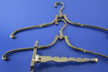 2 x schöne Messing-Kleiderbügel 43,5 cm + Messing Halter für Kleiderbügel