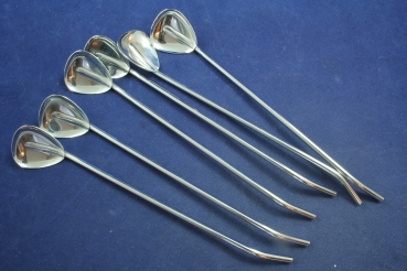 6 Cocktaillöffel Trinkröhrchen Edelstahl