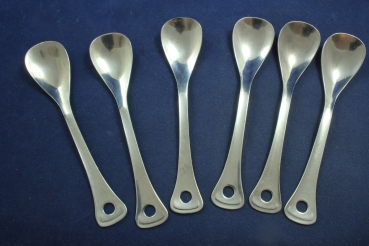 WMF 6 Eislöffel Kaffeelöffel mit Loch im Griff zum hängen Note 3-4