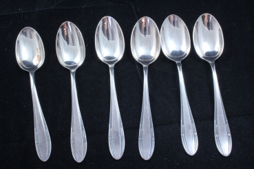 6 Kaffeelöffel Jugendstil Manulor France versilbert