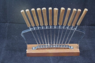 12 Cocktailgabeln Bowlenpicker mit Ständer