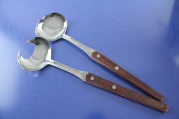 WMF Salatbesteck mit Holzgriff 26,7 cm Cromargan