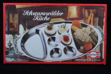Marke Tischfein Eier-Kabarett "Schwarzwälder Küche" Eierplatte Edelstahl