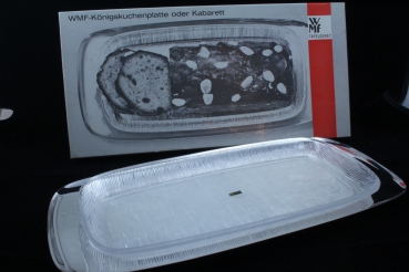 WMF Königskuchenplatte oder Kabarett versilbert + Kristallglas