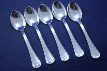Augsburger Faden 5 Mokkalöffel Silver Plated versilbert