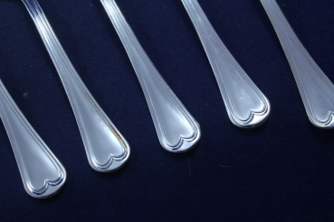 Augsburger Faden 5 Mokkalöffel Silver Plated versilbert