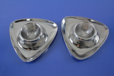 WMF 2 Eierbecher dreieckig Design Wilhelm Wagenfeld Cromargan
