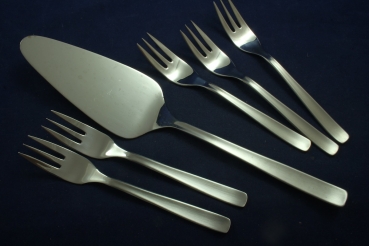 Gallo Inox Tortenheber + 5 Kuchengabeln Edelstahl