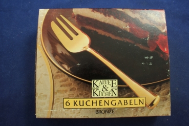Bronze Kuchengabeln 6 Stück OVP