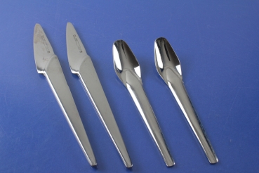SUM 007 Designer Besteck 2 Speisemesser + 2 Kaffeelöffel Edelstahl