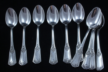 10 Kaffeelöffel Jugendstil Ravinet D'Enfert France versilbert