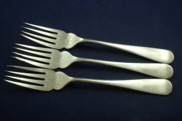 3 Fischgabeln Bohrmann versilbert