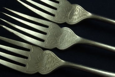 3 Fischgabeln Bohrmann versilbert