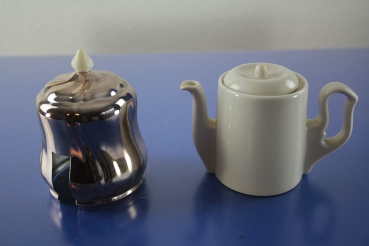 Kaffeekännchen Portionskännchen mit versilberter Haube