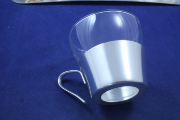 WMF Teeservice, Teeglashalter auf Tablett versilbert