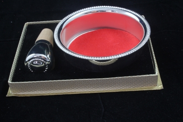 Flaschenhalter und Zierkorken versilbert
