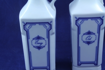 Essig- und Ölflasche Keramik Jugendstil Muster