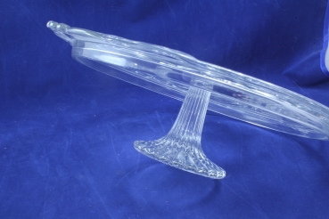 Schöne Tortenplatte mit Fuß aus Glas rund 31 cm