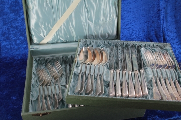 WMF Jugendstil 042 Ähren Besteck für 12 Personen 36 Teile mit Monogramm CS oder SC versilbert