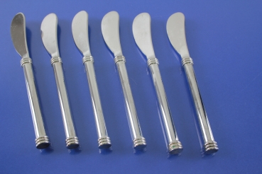 6 Buttermesser oder Käsemesser 14,2 cm versilbert