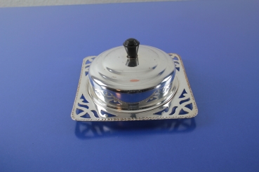 Butterteller Butterdose Silver Plate versilbert