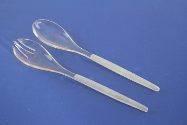 Mini Salatbesteck Kunststoff Perlmutt Optik 15,7 cm
