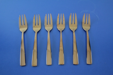 6 Kuchengabeln Kupfer farben 14,2 cm Edelstahl 18/10
