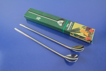 WMF 2 Limolöffel Cocktaillöffel Trinkröhrchen Cromargan OVP