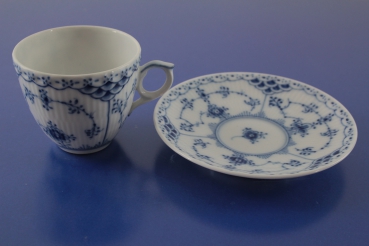 Royal Copenhagen Musselmalet Halbspitze Mokkatasse + Untere Porzellan