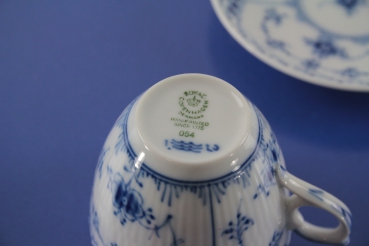 Royal Copenhagen Musselmalet Halbspitze Mokkatasse + Untere Porzellan