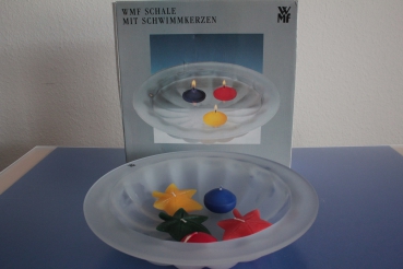 WMF Schale mit Schwimmkerzen Glas mattiert
