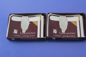 WMF 2 Lesezeichen Eule versilbert