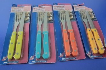 Jes Collection Steakbesteck für 4 Personen bunte Griffe