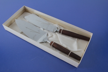 Tortenheber + Tortenmesser mit Holzgriff