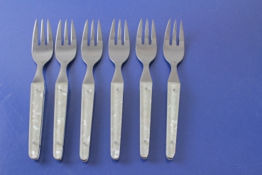 6 Kuchengabeln 15,0 cm Perlmutt Optik