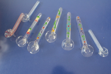 8 kleine Väschen liegend Tischdeko Glas