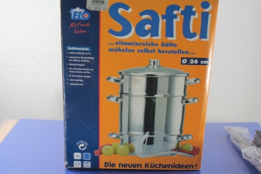 Elo Safti Dampf Entsafter mit Glasdeckel ø 26 cm Edelstahl 18/10 OVP