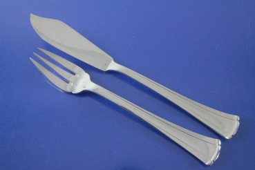 Saglier Freres Paris Art Deco Fischbesteck für 12 Personen 24 Teile versilbert