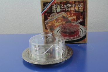 WMF Strassburg Baroque Marmelade-Dose mit Löffel Cromargan OVP