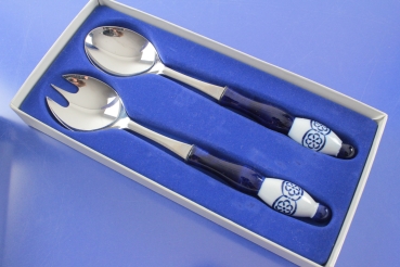Auerhahn Creation Edinburgh Salatbesteck Porzellangriff OVP