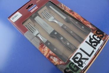 Tramontina Churrasco Goucho 2 Messer 25 cm + 2 Gabel Besteck-Set OVP