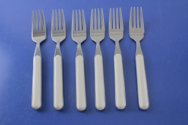 WMF Hotel 6 Kuchengabeln 15,1 cm Edelstahl weiß
