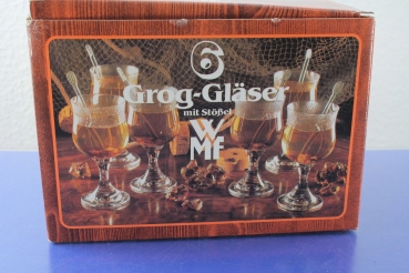WMF 6 Grog-gläser mit Stößeln OVP