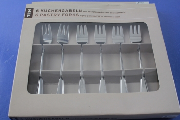 TCM Tchibo 6 Kuchengabeln Edelstahl 18/10 OVP