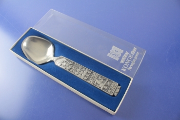 Konge Tinn Salatlöffel Vorlegelöffel Norway Pewter Tinn Wikinger Motive Zinn