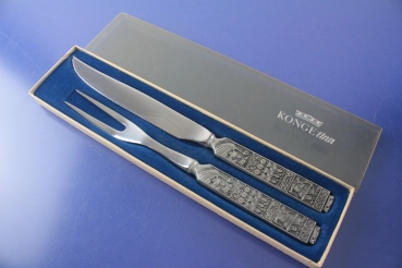 Konge Tinn Tranchierbesteck Norway Pewter Tinn Wikinger Motive Zinn OVP