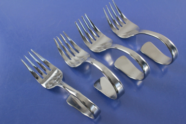 4 Häppchengabeln Partygabeln Edelstahl (b)