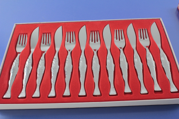 Preview: WMF Fischbesteck für 6 Personen Fischgriff Cromargan OVP